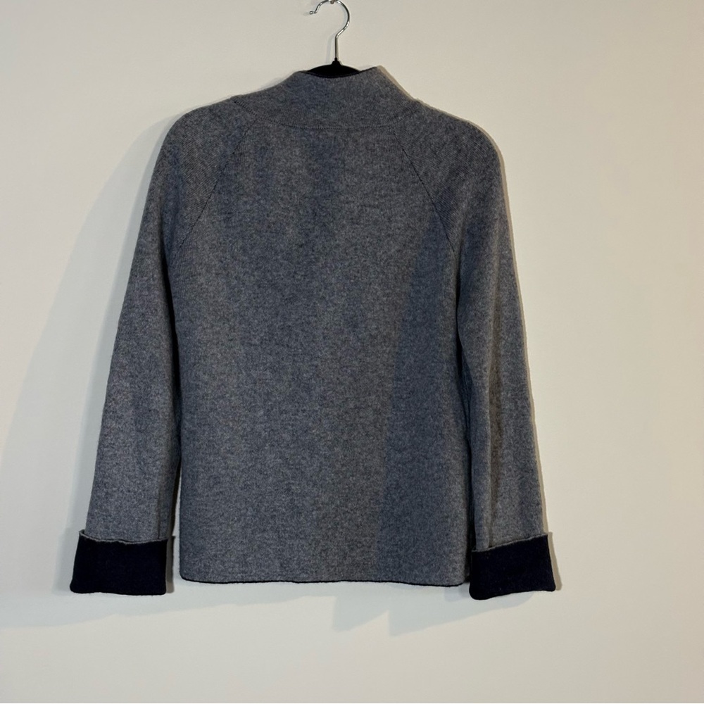 Chiaramente Made in Italy Wool Knit Jacket Grey  Cardigan Blazer Size M - Picture 7 of 9